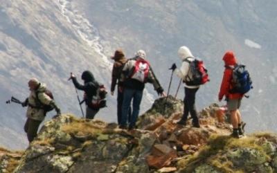 Bergwanderung über einen Grat