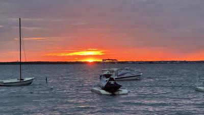 Bay at sunset